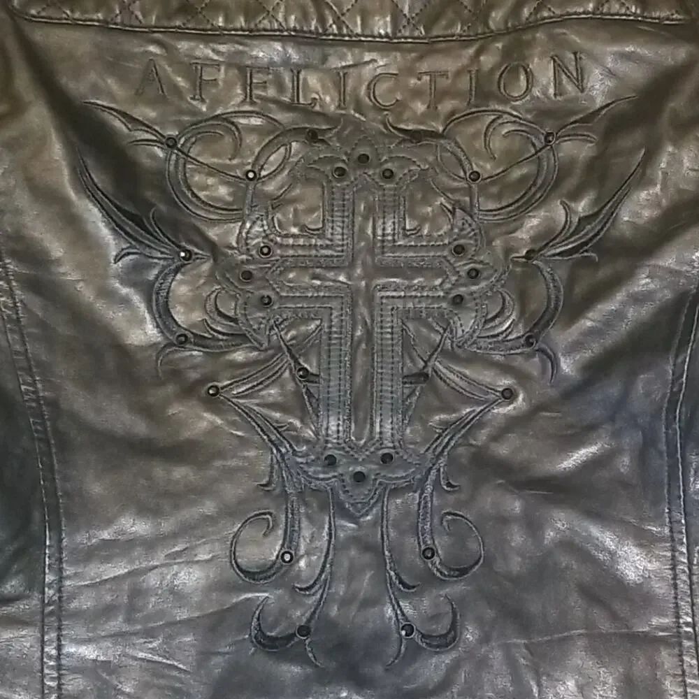 Affliction Limited Edition Black leather jacket - Picture 4 of 10